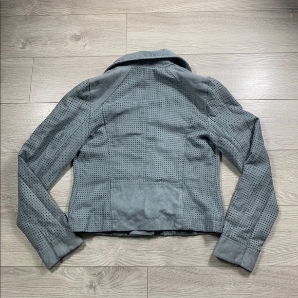 Anthropologie Hei Hei Vegan Suede Grey Moto Jacket - Picture 3 of 10